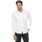 Men's Apt. 9&reg; Premier Flex Slim-fit Stretch Woven Button-down Shirt, Size: Med Slim, White