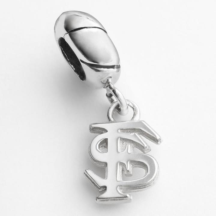 Dayna U Florida State Seminoles Sterling Silver Logo Charm, Women's, Grey