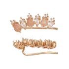 Lc Lauren Conrad Cubic Zirconia Teardrop Nickel Free Climber Earrings, Women's, Med Pink