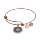 Love This Life Lost Without You Crystal Compass Charm Bangle Bracelet, Women's, Gold