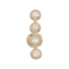 14k Gold Cubic Zirconia Cartilage Linear Stud Earring, Women's, White