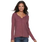 Juniors' So&reg; Waffle-knit Top, Teens, Size: Xs, Red