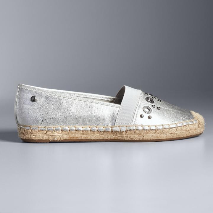 Simply Vera Vera Wang Silk Women's Espadrille Flats, Size: 7.5, Med Grey