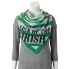 'luck Of The Irish Shamrock And Stripes Square Scarf, Women's, White