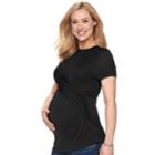 Maternity A:glow Ruched Cross Front Tee, Women's, Size: S-mat, Black