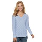 Women's Sonoma Goods For Life&trade; Geometric Twist Cable-knit Sweater, Size: Small, Light Blue