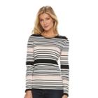 Women's Croft & Barrow&reg; Classic Crewneck Tee, Size: Xl, Black