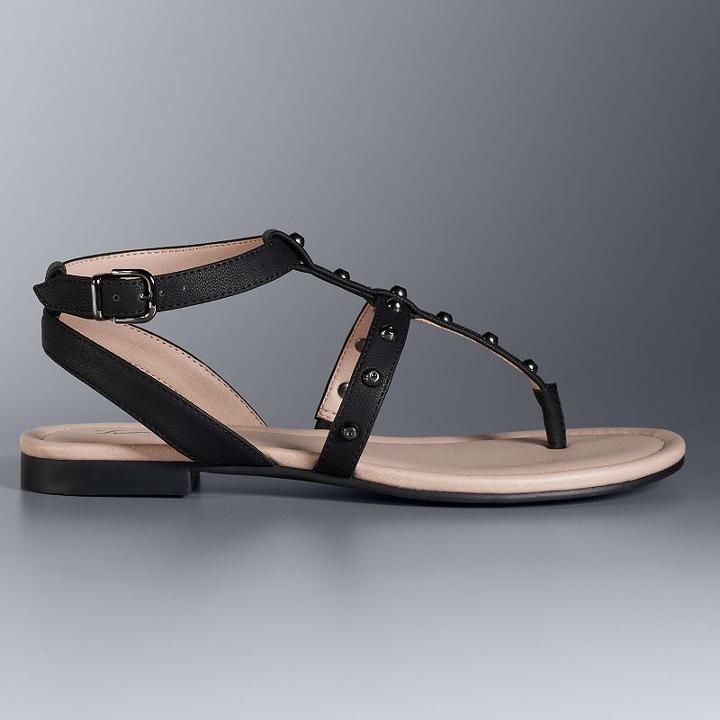Simply Vera Vera Wang Joyce Women's Sandals, Size: 9.5, Black