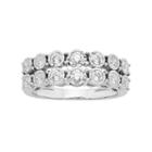 Sterling Silver 3/4 Carat T.w. Diamond Double Row Anniversary Ring, Women's, Size: 6, White