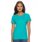 Women's Croft & Barrow&reg; Essential Crewneck Tee, Size: Xxl, Med Green