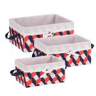 Honey-can-do 3-piece Twisted Storage Tote Set, Multicolor