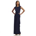 Women's Chaps Embellished Faux-wrap Evening Gown, Size: 2, Blue