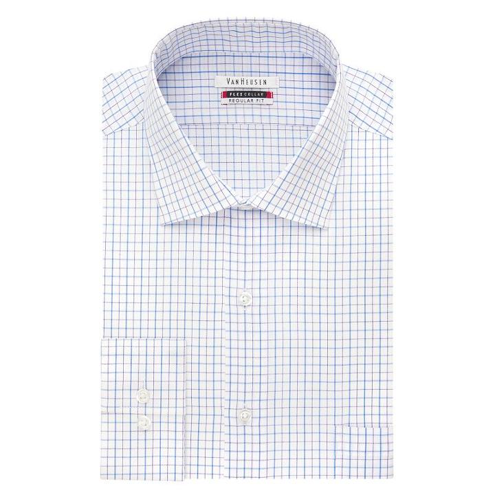 Van Heusen, Men's Flex Collar Classic-fit Dress Shirt, Size: 14.5-32/33, Med Blue