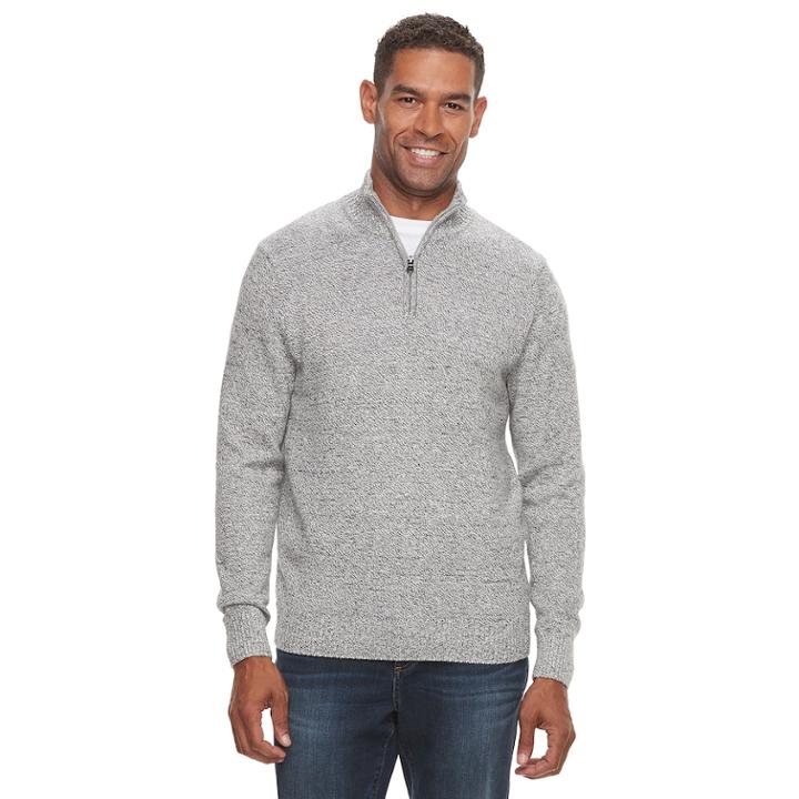 Men's Croft & Barrow&reg; Quarter-zip Sweater, Size: Xxl, White