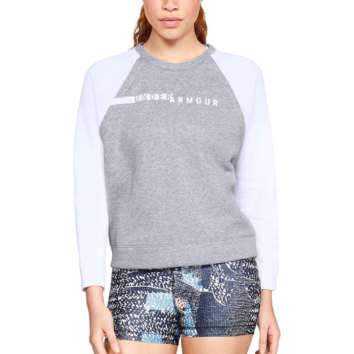 Women's Under Armour Rival Fleece Raglan Sweatshirt, Size: Medium, Med Grey