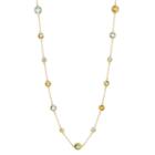 David Tutera 14k Gold Over Silver Simulated Gemstone Station Necklace, Women's, Size: 20, Green
