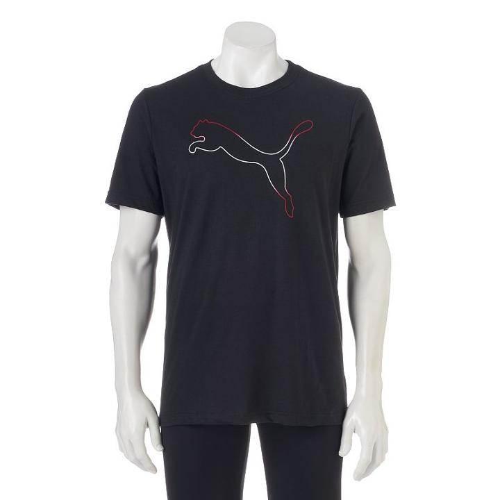 Men's Puma Faded Logo Tee, Size: Medium, Black