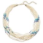 Blue Seed Bead Chunky Necklace, Women's, Multicolor