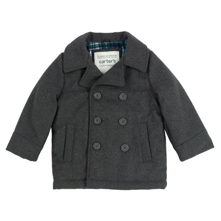 Boys 4-7 Carter's Peacoat Heavyweight Jacket, Size: 4, Grey