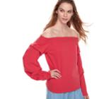 K/lab Off The Shoulder Sweatshirt, Kids Unisex, Size: Large, Dark Pink