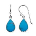 Sterling Silver Turquoise Teardrop Earrings, Women's, Blue