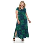 Plus Size Dana Buchman Shirred Maxi Dress, Women's, Size: 0x, Green