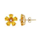 David Tutera 14k Gold Over Silver Simulated Citrine & Cubic Zirconia Flower Stud Earrings, Women's, Yellow