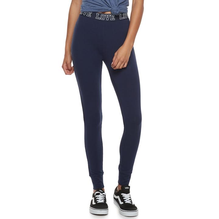 Juniors' So&reg; Love Leggings, Teens, Size: Large, Blue