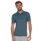 Men's Marc Anthony Slim-fit Textured Contrast Polo, Size: Small, Turquoise/blue (turq/aqua)