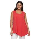 Plus Size Apt. 9&reg; Asymmetrical Hem Tank, Women's, Size: 2xl, Med Red