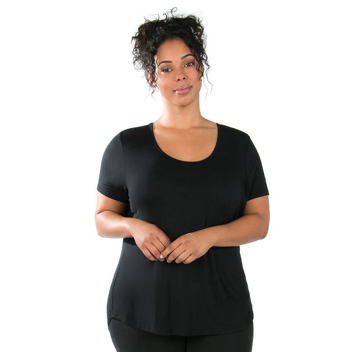Plus Size Marika Reina Scoopneck Tee, Women's, Size: 0x, Black