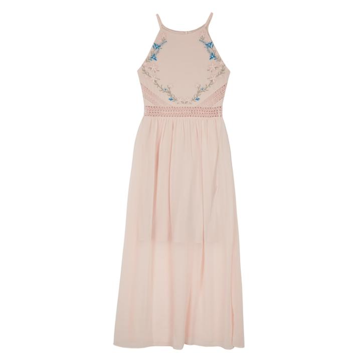 Girls 7-16 Iz Amy Byer Embroidered Maxi Dress, Size: 12, Light Pink