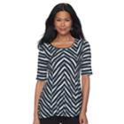 Women's Dana Buchman Printed Top, Size: Medium, Silver