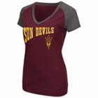 Women's Campus Heritage Arizona State Sun Devils First Base V-neck Tee, Size: Large, Med Red