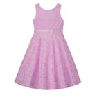 Girls 7-16 American Princess Rhinestone Waist Lace A-lined Dress, Girl's, Size: 10, Med Purple