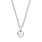 Little Diva Diamonds Kids' Sterling Silver Pink Tourmaline Heart Pendant, Women's, Size: 16
