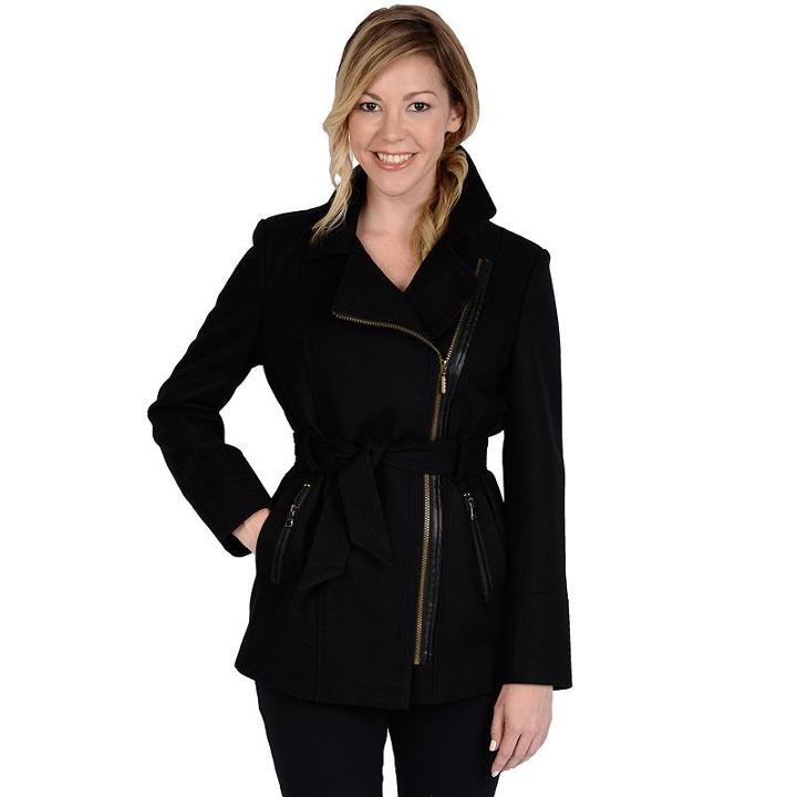 Women's Excelled Asymmetrical Jacket, Size: Xl, Black