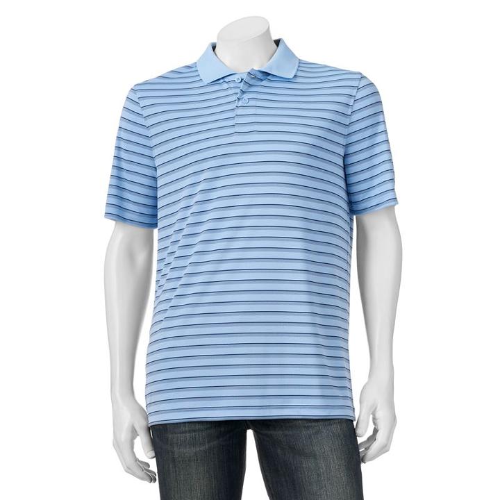 Big & Tall Croft & Barrow&reg; Classic-fit Striped Performance Polo, Men's, Size: Xl Tall, Med Blue