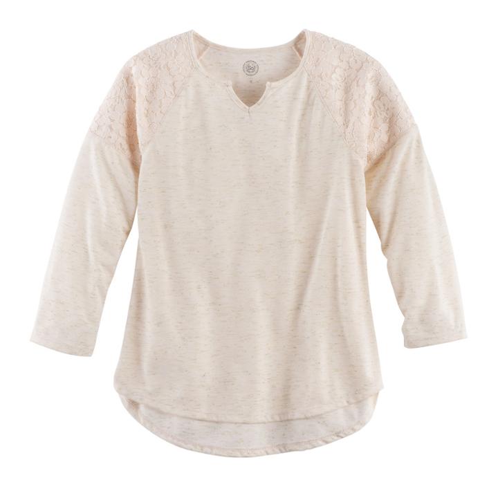 Girls 7-16 & Plus Size So&reg; Crochet Lace Shoulder Top, Size: 7-8, White Oth