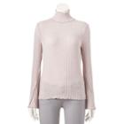 Women's Lc Lauren Conrad Ribbed Turtleneck Top, Size: Small, Lt Beige
