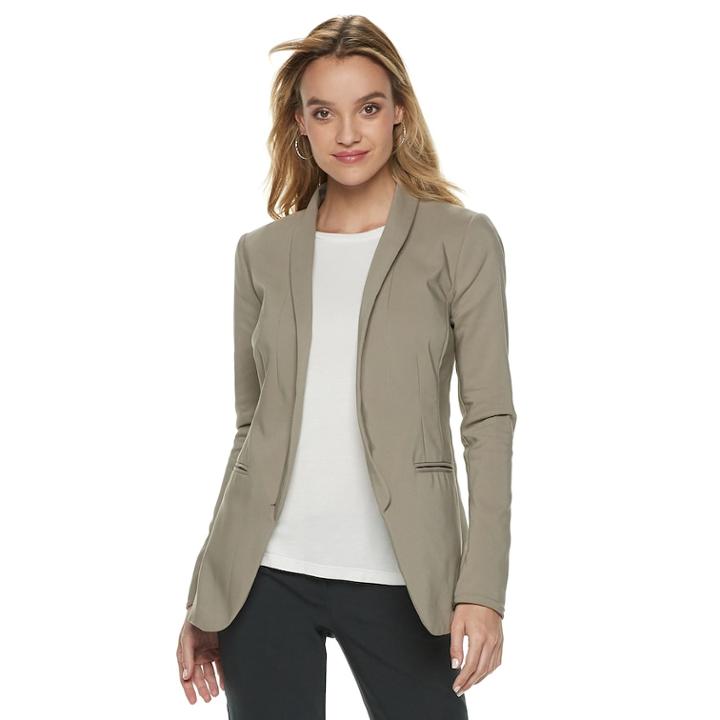 Women's Apt. 9&reg; Long Blazer, Size: Medium, Dark Beige