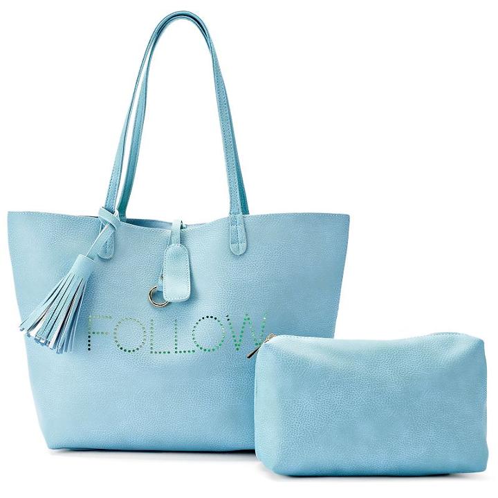 Olivia Miller Perforated Tote With Pouch, Women's, Blue