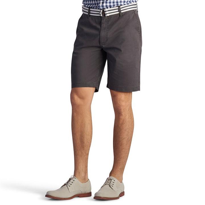 Men's Lee Walker Flat-front Shorts, Size: 42, Med Grey