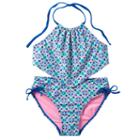 Girls 7-16 So&reg; Marrakesh Pattern 2-pc. Halter Bikini Swimsuit Set, Girl's, Size: S (7/8), Blue (navy)