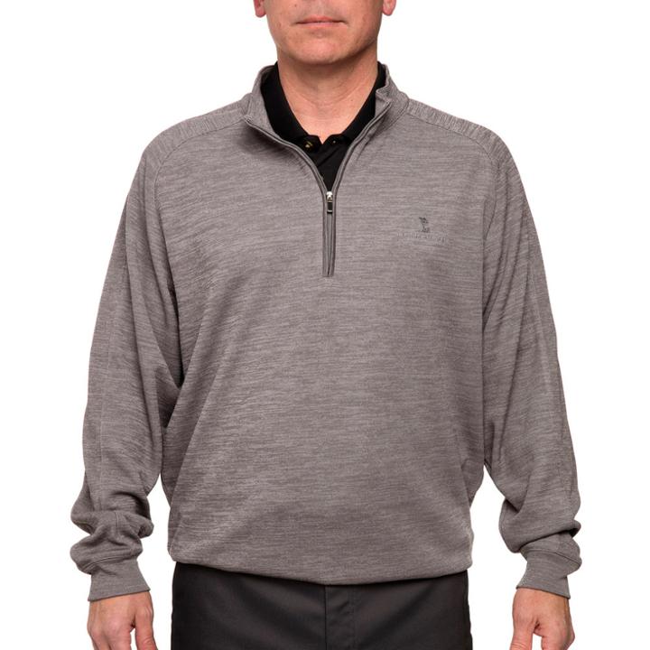 Men's Pebble Beach Classic-fit Heathered Quarter-zip Performance Golf Pullover Sweater, Size: Xxl, Med Grey