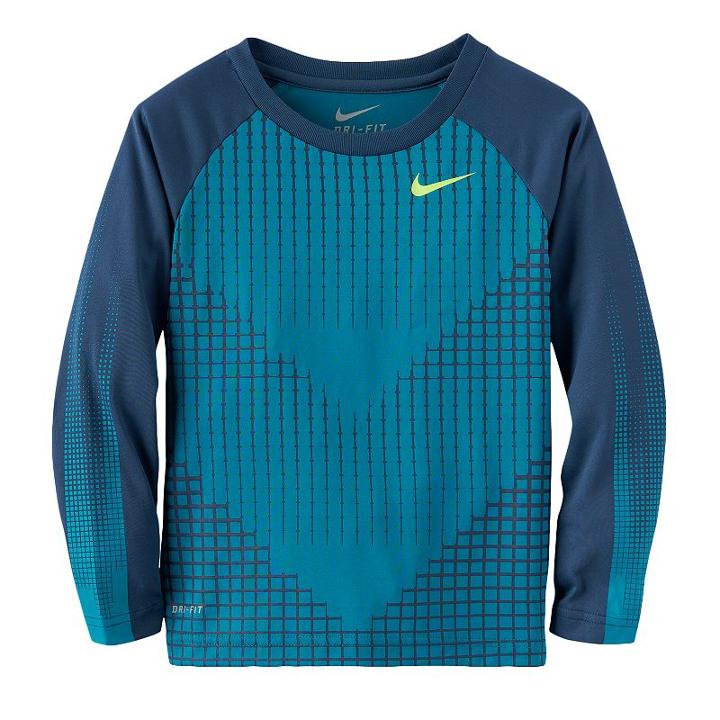 Boys 4-7 Nike Chevron Squares Dri-fit Raglan Tee, Size: 4, Blue