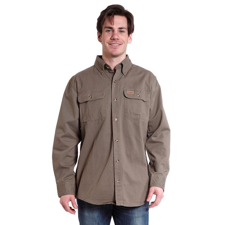 Men's Stanley Twill Button-down Shirt, Size: Xxl, Green