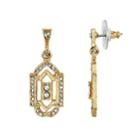 Downtown Abbey Simulated Crystal Drop Earrings, Women's, White