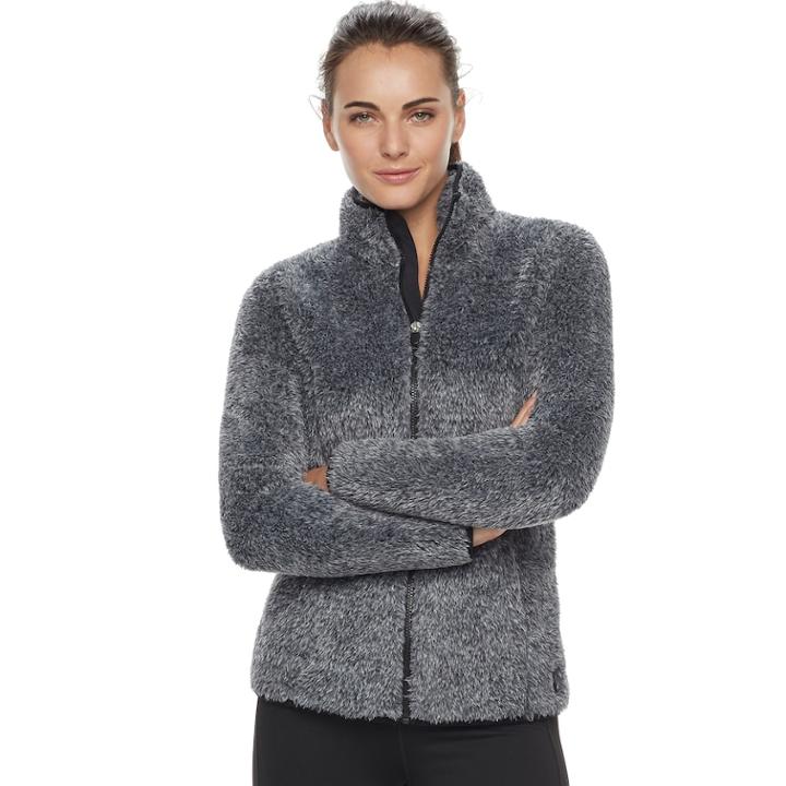 Women's Fila Sport&reg; Sherpa Fleece Long Sleeve Jacket, Size: Xs, Black