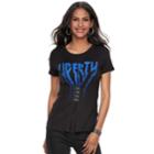 Women's Rock & Republic&reg; Liberty Cinch Tee, Size: Large, Black